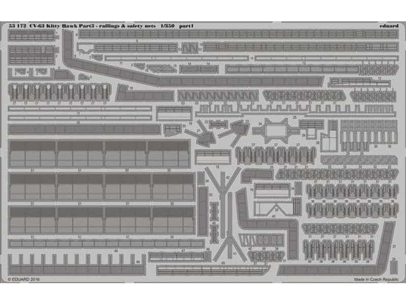 CV-63 Kitty Hawk pt.3 - railings & safety nets 1/350 - Trumpeter - zdjęcie 1 CV-63 Kitty Hawk pt.3 - railings & safety nets 1/350 - Trumpeter - zdjęcie 1