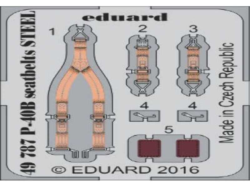 P-40B seatbelts STEEL 1/48 - Airfix - zdjęcie 1