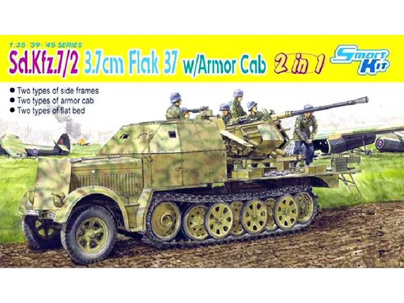 Sd.Kfz.7/2 3.7cm Flak 37 w/Armor Cab (2 in 1) - Smart Kit - zdjęcie 1