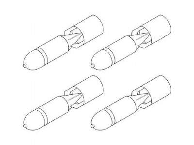 WW II RAF MC Bomb Mk.I 250lb 1/48 (4 pcs) - zdjęcie 1