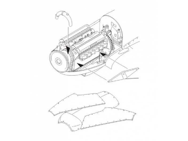 Seafire FR. 47 - Engine set for Special Hobby kit - zdjęcie 1 Seafire FR. 47 - Engine set for Special Hobby kit - zdjęcie 1