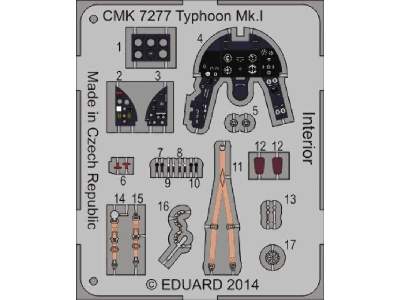 Typhoon Mk.I ,,Bubble Canopy&quot; - Interior 1/72 set for Airfi - zdjęcie 4