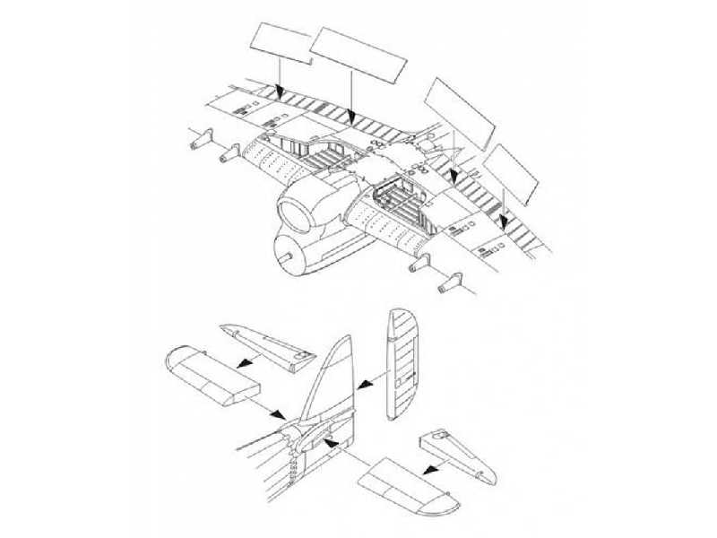 Typhoon Mk.I - Control surfaces set for Airfix - zdjęcie 1 Typhoon Mk.I - Control surfaces set for Airfix - zdjęcie 1