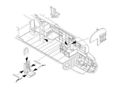 Avro Lancaster Mk.I/III - Interior set 1/72 for Airfix kit - zdjęcie 2