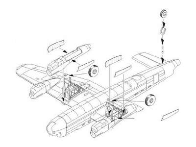 Avro Lancaster Mk.I/III - Undercarriage set 1/72 for Airfix kit - zdjęcie 1