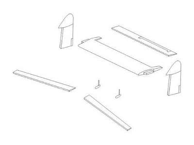 Vampire T.11 - Control surfaces 1/72 set for Airfix kit - zdjęcie 1