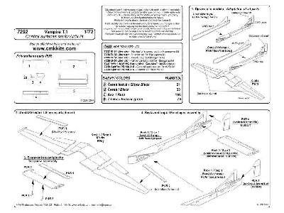 Vampire T.11 - Control surfaces 1/72 set for Airfix kit - zdjęcie 4