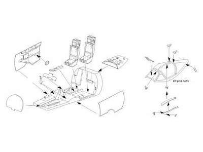 Vampire T.11 - Interior set 1/72 set for Airfix kit - zdjęcie 1