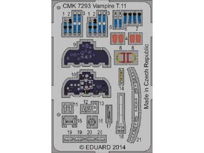 Vampire T.11 - Interior set 1/72 set for Airfix kit - zdjęcie 4