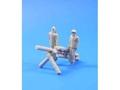 Japaneses Army dummy soldiers and howitzer - WW II (2 fig.+gun)  - zdjęcie 3