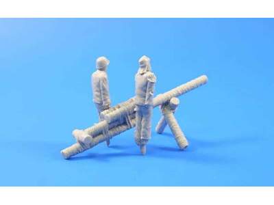 Japaneses Army dummy soldiers and howitzer - WW II (2 fig.+gun)  - zdjęcie 4