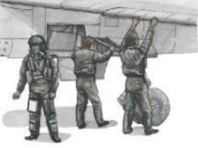 French pilot and 2 mechanics for Mirage F.1C - zdjęcie 2