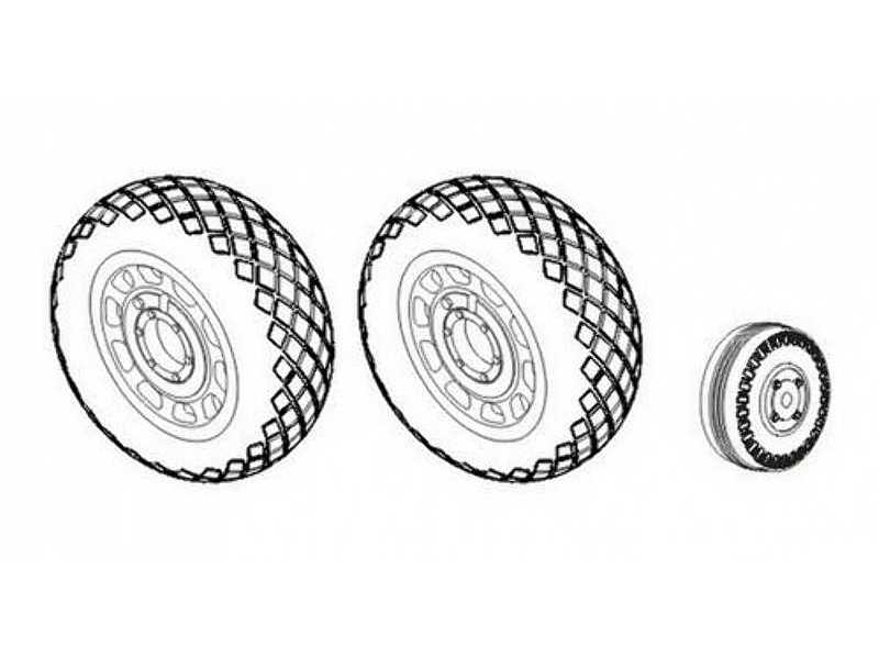 P-51D Mustang - Wheels 1/32 (Diamond Tread Pattern) for Dragon/T - zdjęcie 1