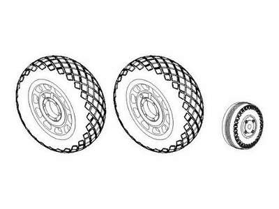 P-51D Mustang - Wheels 1/32 (Diamond Tread Pattern) for Dragon/T - zdjęcie 2