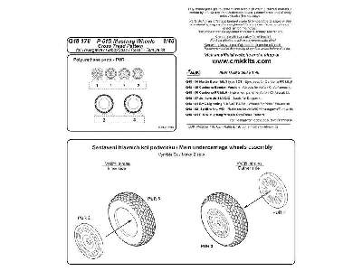 P-51D Mustang - Wheels 1/72 (Cross Tread Pattern) for Hasegawa/R - zdjęcie 4