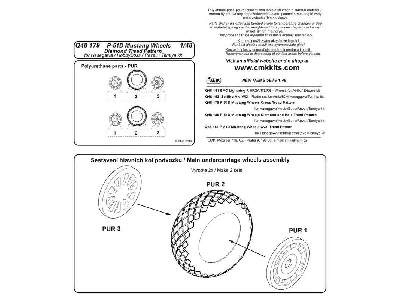 P-51D Mustang - Wheels 1/72 (Diamond Tread Pattern) for Hasegawa - zdjęcie 4