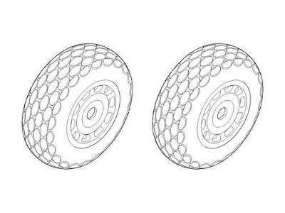 P-51D Mustang - Wheels 1/72 (Oval Tread Pattern) for Hasegawa/Re - zdjęcie 1