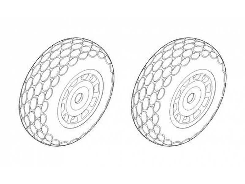 P-51D Mustang - Wheels 1/72 (Oval Tread Pattern) for Hasegawa/Re - zdjęcie 1