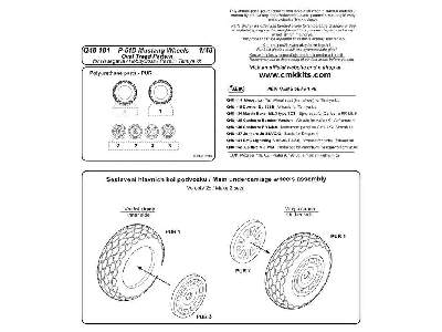 P-51D Mustang - Wheels 1/72 (Oval Tread Pattern) for Hasegawa/Re - zdjęcie 4