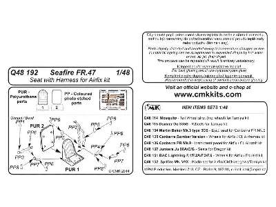 Seafire FR.47 - Seat with Harness 1/48 for Airfix kit - zdjęcie 5
