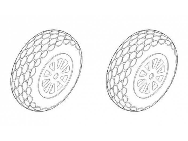 Q72169 P-51D Mustang - Wheels 1/72 (Oval Tread Pattern) for Acad - zdjęcie 1
