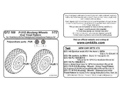 Q72169 P-51D Mustang - Wheels 1/72 (Oval Tread Pattern) for Acad - zdjęcie 4
