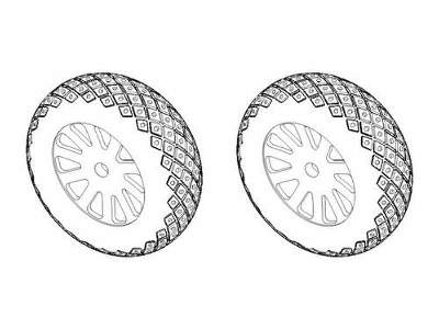 P-51D Mustang-Wheels 1/72 (Diamond and Hole Tread Pattern)for Ac - zdjęcie 1