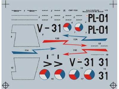 S-92/CS-92 decals (Czechoslovakian Me 262A/B) - zdjęcie 3