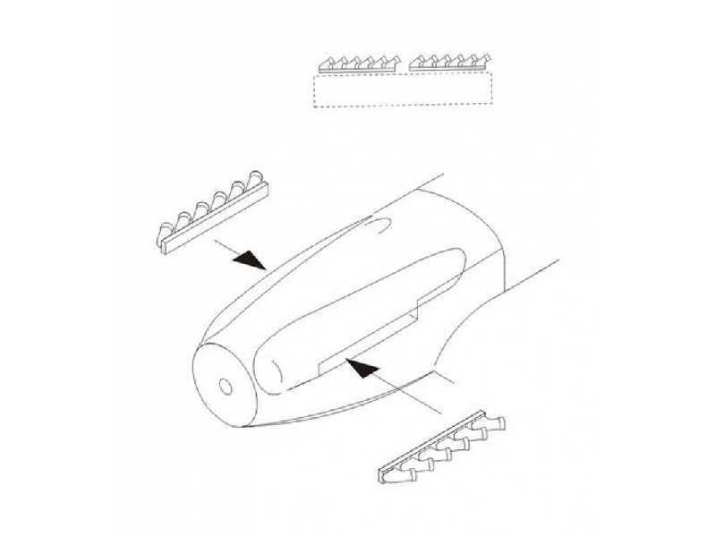 Seafire FR.47 - Exhausts 1/72 for Special Hobby kit - zdjęcie 1 Seafire FR.47 - Exhausts 1/72 for Special Hobby kit - zdjęcie 1