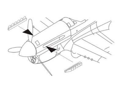 P-40E - Exhausts 1/72 for Academy/Airfix/Hasegawa/Hobby Boss kit - zdjęcie 1