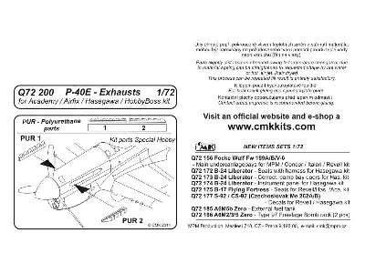 P-40E - Exhausts 1/72 for Academy/Airfix/Hasegawa/Hobby Boss kit - zdjęcie 3