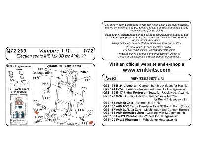 Vampire T.11- Ejection seats MB Mk.3B for 1/72 for Airfix kit (2 - zdjęcie 5
