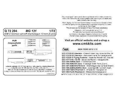 MG 131 - WW II German aircraft machinegun 13mm 1/72 (8 pcs) - zdjęcie 3