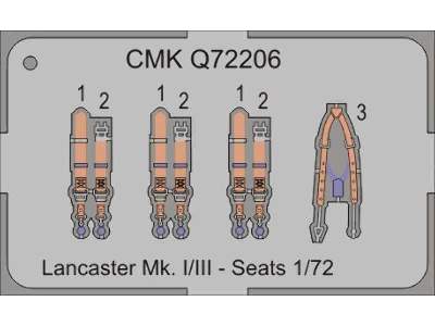 Lancaster Mk. I/II/III - Seats 1/72 for Airfix/Hasegawa kit - zdjęcie 3
