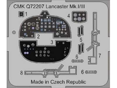 Lancaster Mk. I/II/III - Instrument panel 1/72 for Airfix/Hasega - zdjęcie 3