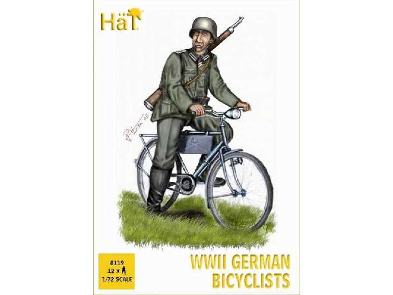 Niemieccy żołnierze na rowerach - II W.Ś. - zdjęcie 1