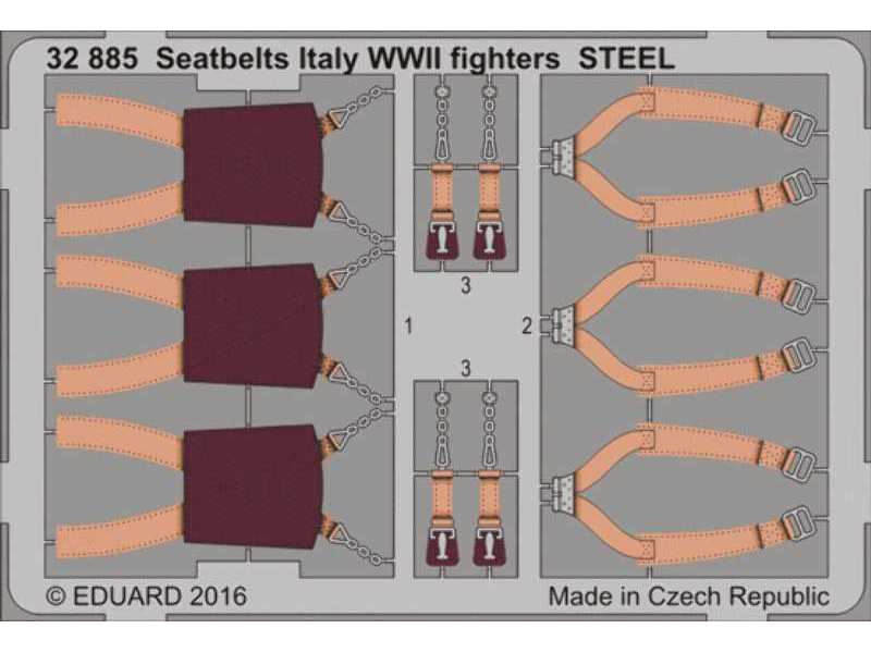 Seatbelts Italy WWII fighters STEEL 1/32 - zdjęcie 1 Seatbelts Italy WWII fighters STEEL 1/32 - zdjęcie 1