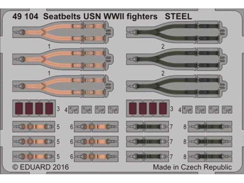 Seatbelts USN WWII fighters STEEL 1/48 - zdjęcie 1 Seatbelts USN WWII fighters STEEL 1/48 - zdjęcie 1