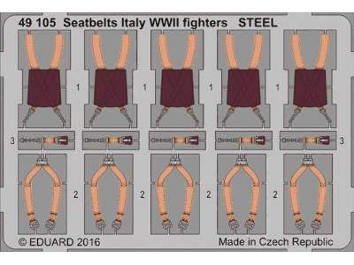 Seatbelts Italy WWII fighters STEEL 1/48 - zdjęcie 1