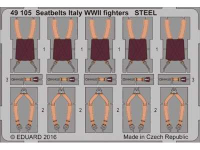 Seatbelts Italy WWII fighters STEEL 1/48 - zdjęcie 1