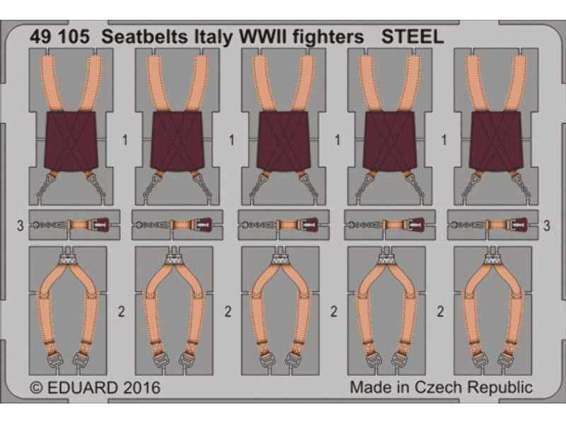 Seatbelts Italy WWII fighters STEEL 1/48 - zdjęcie 1