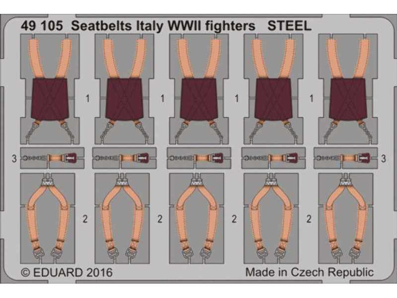 Seatbelts Italy WWII fighters STEEL 1/48 - zdjęcie 1 Seatbelts Italy WWII fighters STEEL 1/48 - zdjęcie 1