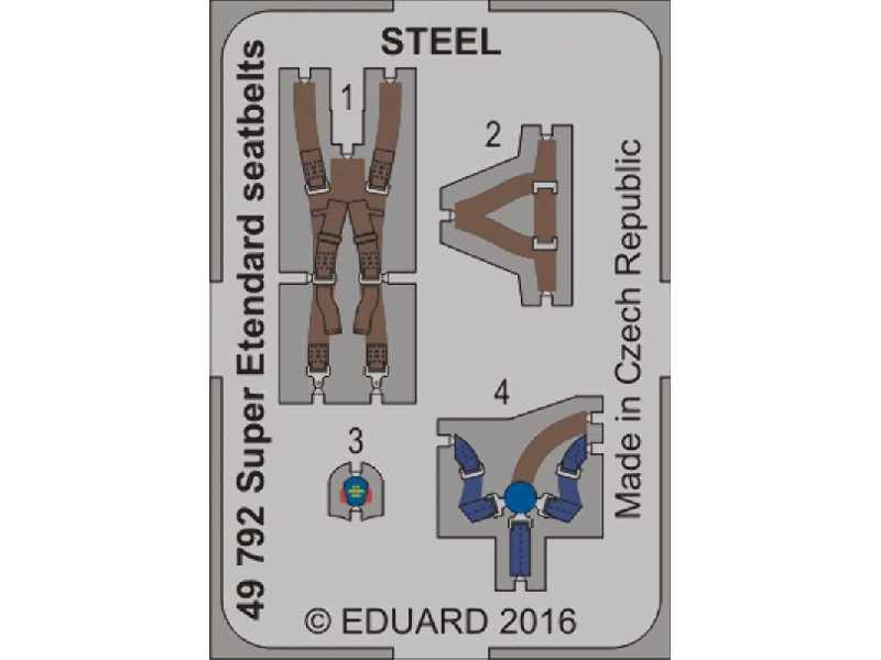 Super Etendard seatbelts STEEL 1/48 - Kitty Hawk - zdjęcie 1