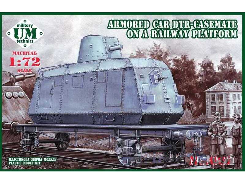 Wagon pancerny DTR-Casemate na platformie kolejowej - zdjęcie 1 Wagon pancerny DTR-Casemate na platformie kolejowej - zdjęcie 1