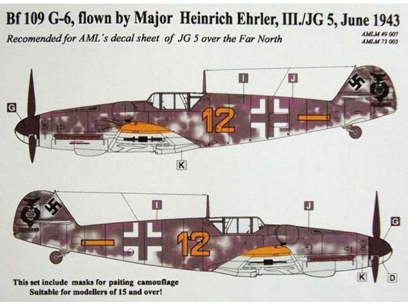 Maska Bf 109G-6 Mjr H. Ehler - zdjęcie 1