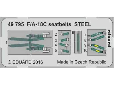 F/ A-18C seatbelts STEEL 1/48 - Kinetic - zdjęcie 1