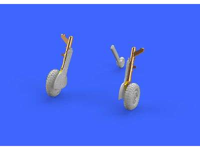 Spitfire Mk. IX legs BRONZE w/  4 spoke wheels,  pattern 1/72 -  - zdjęcie 3