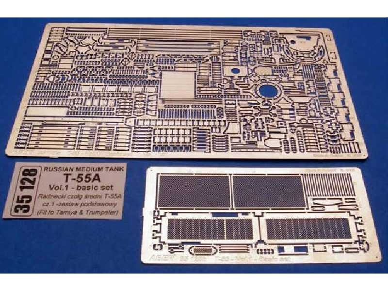 Czołg średni T-55A - el. fototrawione - zestaw podstawowy - zdjęcie 1