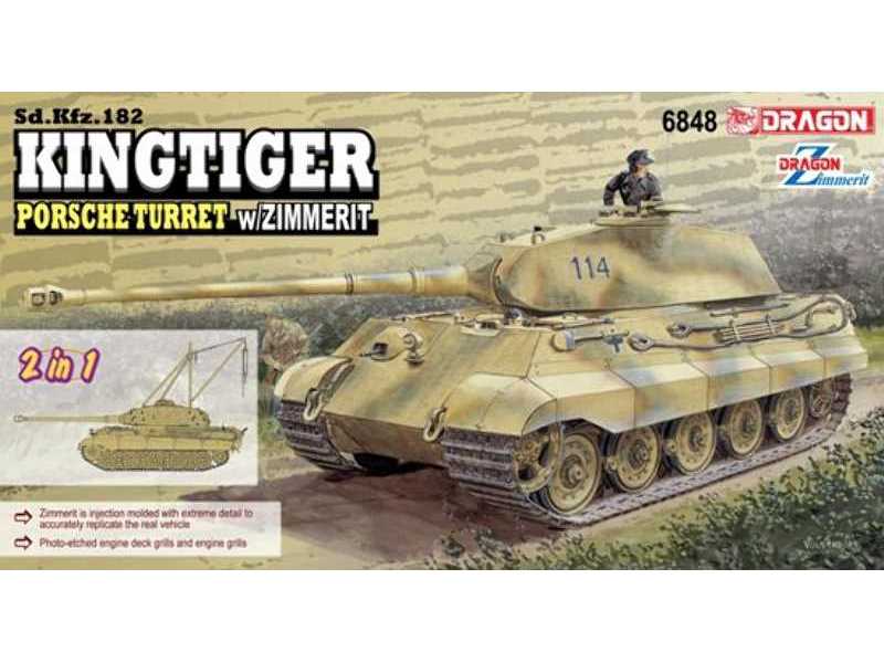 Sd.Kfz.182 Kingtiger Porsche Turret w/Zimmerit (2 in 1) - zdjęcie 1