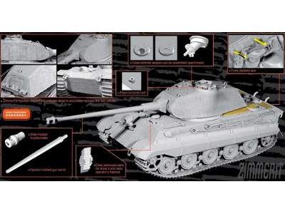 Sd.Kfz.182 Kingtiger Porsche Turret w/Zimmerit (2 in 1) - zdjęcie 6